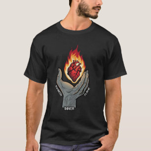 Camiseta Gráfica espiritual del corazón sagrado de la llama