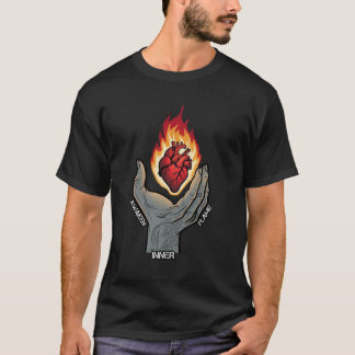 Camiseta Gráfica espiritual del corazón sagrado de la llama