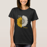 Camiseta gráfica estética de girasol dividido Suns