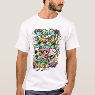 Camiseta gráfica estilo flash 'Muerte antes que De