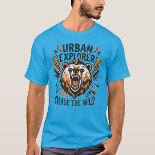 Camiseta Gráfica Explorador Urbano Oso Aventura Se