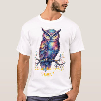 Camiseta gráfica fantástica de búho celestial cósm