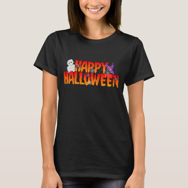 Camiseta Gráfica feliz de Halloween (Anverso)