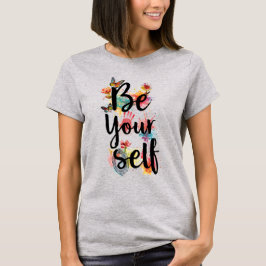 Camiseta gráfica femenina Floral Butterfly Waterco