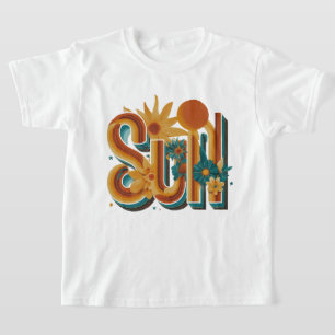 Camiseta gráfica floral con estética retro de los 