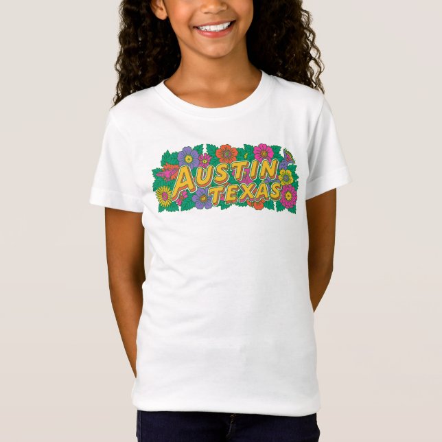 Camiseta Gráfica Floral de Austin Texas (Anverso)