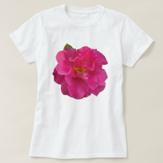 Camiseta gráfica floral de camelia rosa fucsia