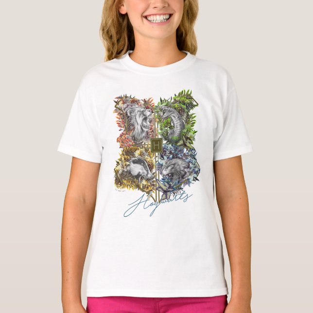 Camiseta Gráfica floral de la insignia HOGWARTS™ (Anverso)