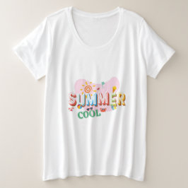 Camiseta gráfica floral linda de verano – Colorido