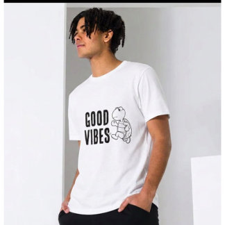Camiseta Gráfica Good Vibes | Tee Minimalista Unis