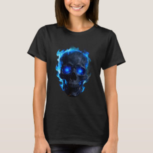 Camiseta gráfica gótica oscura de cráneo de llama 
