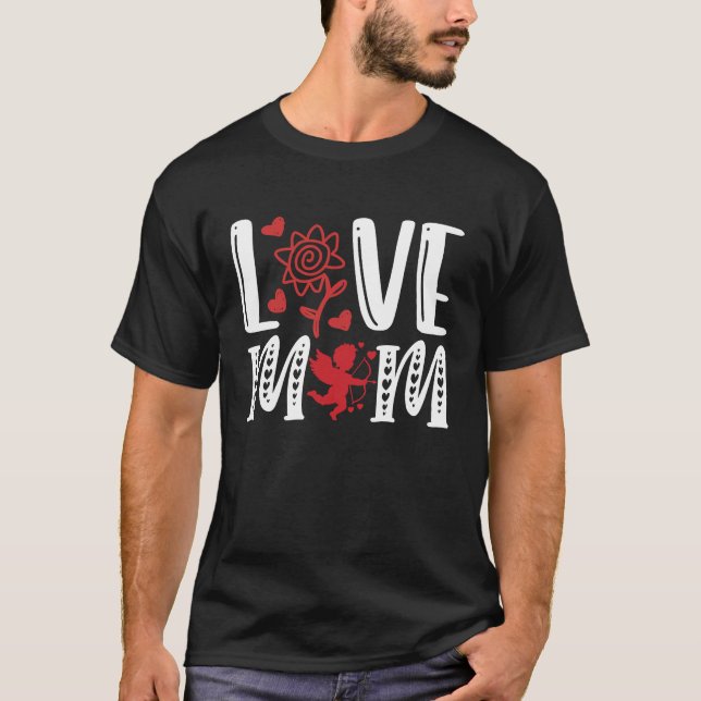 Camiseta Gráfica graciosa para Mamá Amor Feliz San Valentín (Anverso)