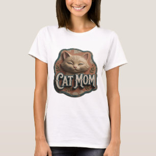 Camiseta gráfica icónica de plata CAT MOM