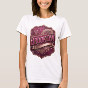 Camiseta gráfica icónica rosa de BROOKLYN