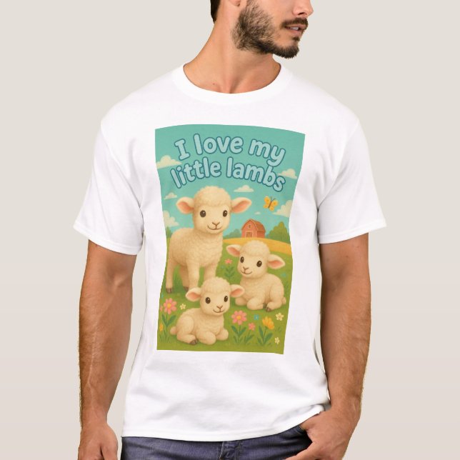 Camiseta Gráfica infantil de cordero. (Anverso)