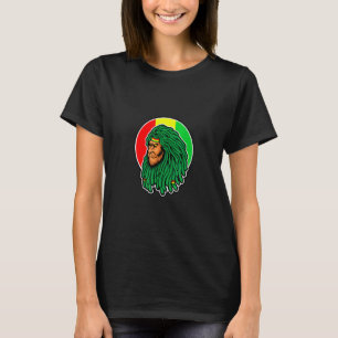 Camiseta gráfica informal con bandera Rasta Lion R