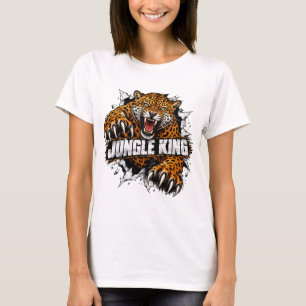 Camiseta Gráfica Jungle King Jaguar, Rugido Feroz