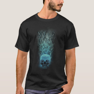 Camiseta Gráfica "Levántate" de cráneo y humo
