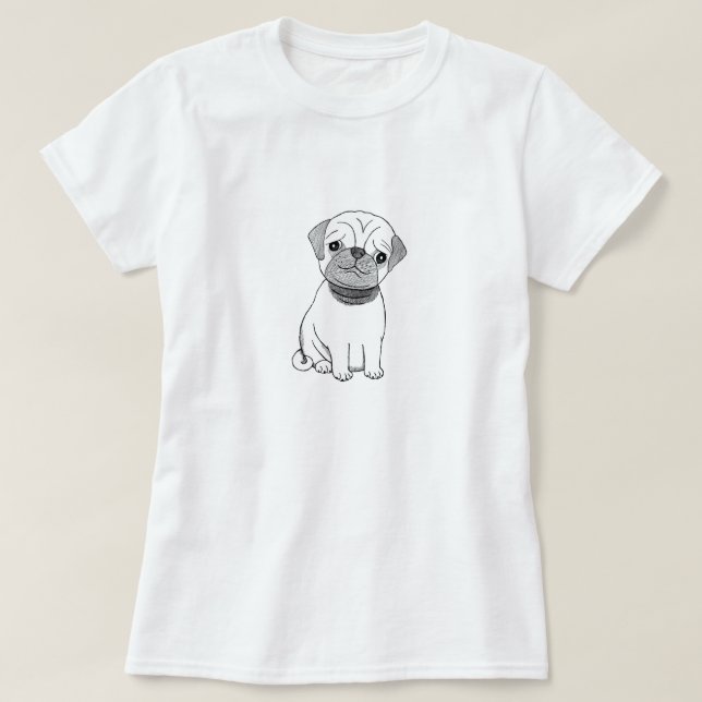 Camiseta gráfica linda del perro de perrito del (Diseño del anverso)