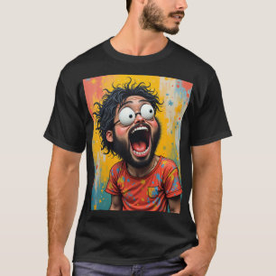 Camiseta gráfica loca y caótica de arte pop vibran