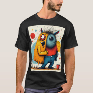 Camiseta gráfica loca y caótica de arte pop vibran
