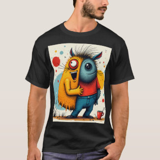 Camiseta gráfica loca y caótica de arte pop vibran