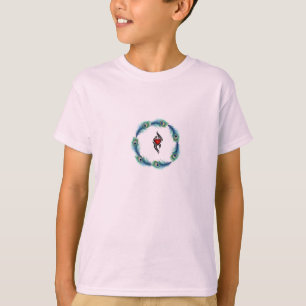 Camiseta gráfica minimalista con corazón de pluma 
