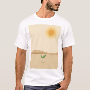 Camiseta gráfica minimalista de brote del desierto