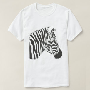 Camiseta gráfica minimalista de cabeza de cebra