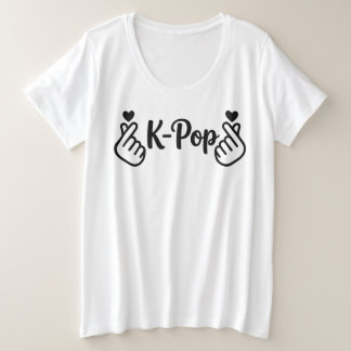 Camiseta gráfica minimalista de corazón con dedos