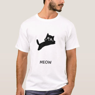 Camiseta gráfica minimalista de gato Meow linda