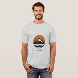 Camiseta Gráfica minimalista de puesta de sol en la montaña