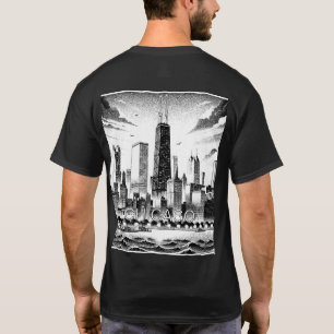Camiseta gráfica moderna del horizonte de Chicago 