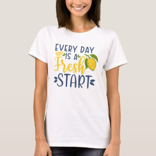 Camiseta Gráfica Motivacional de Limón con Reinicio Diario