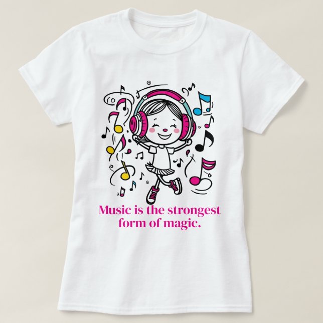 Camiseta Gráfica Musical Divertida (Diseño del anverso)