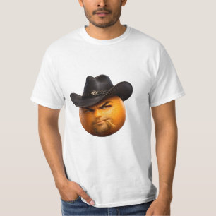 Camiseta gráfica naranja de vaquero gruñón, foraji