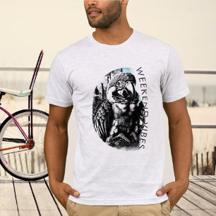 Camiseta gráfica negra con vibraciones de fin de s