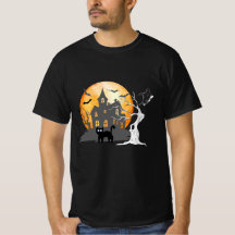 Camiseta gráfica negra para la temporada espeluzna