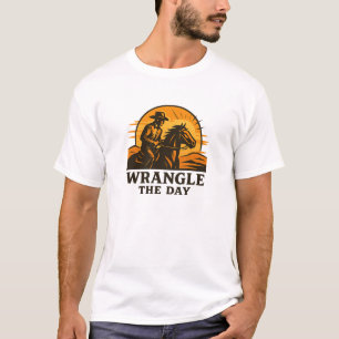 Camiseta Gráfica Negrita de Caballo al Amanecer Occidental