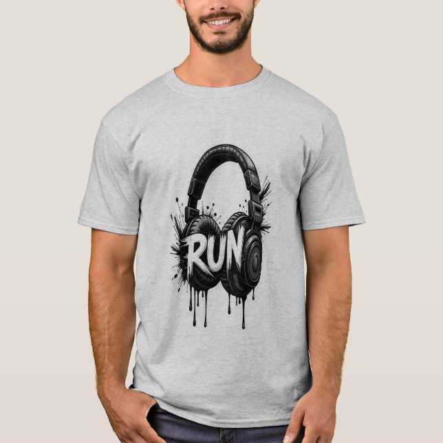 Camiseta gráfica para audífonos en ejecución | Nue (Anverso)