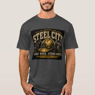 Camiseta gráfica para hombre; Casco de Steel City