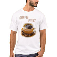 camiseta gráfica para hombres Coffee First