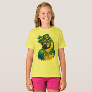 Camiseta gráfica para niños de loro de Carnaval