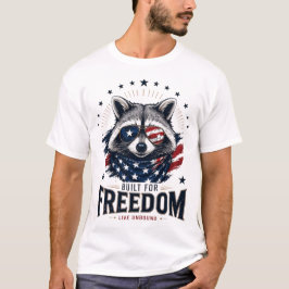 Camiseta Gráfica Patriótica de Mapache de la Libertad