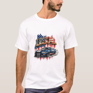 Camiseta gráfica patriótica de Muscle Car vintage 