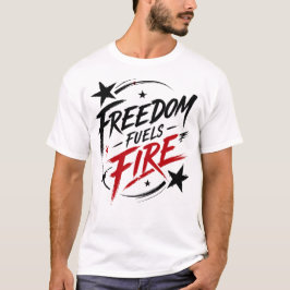Camiseta Gráfica Patriótica Fomenta Fuego Libertad