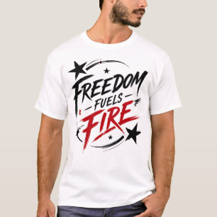 Camiseta Gráfica Patriótica Fomenta Fuego Libertad