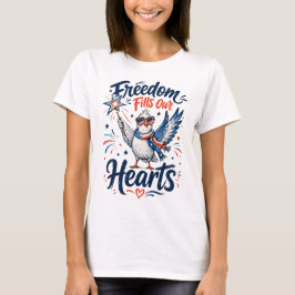 Camiseta Gráfica Patriótica Libertad Llena Nuestros Corazon