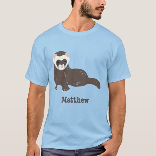Camiseta Gráfica personalizada de ferret marrón (Anverso)