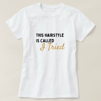 Camiseta gráfica personalizada de peinado divertid